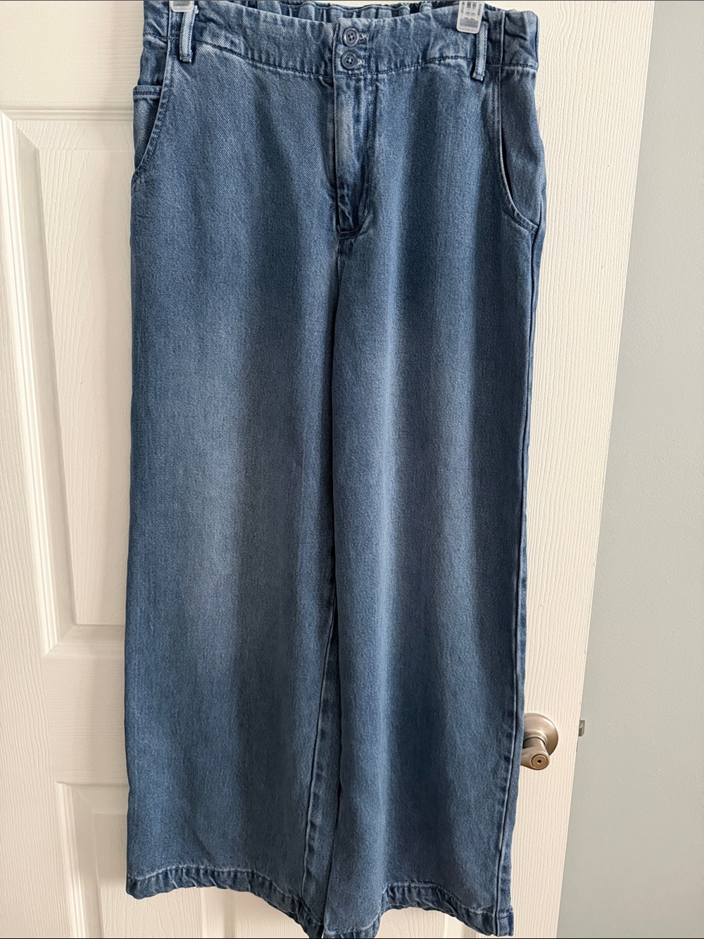 Young Fabulous & Broke YFB Wide-Leg High-Rise Paperbag Jeans LARGE - Picture 4 of 12